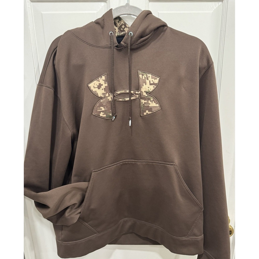 Under Armour Men's Digital Camo Hoodie Medium Brown